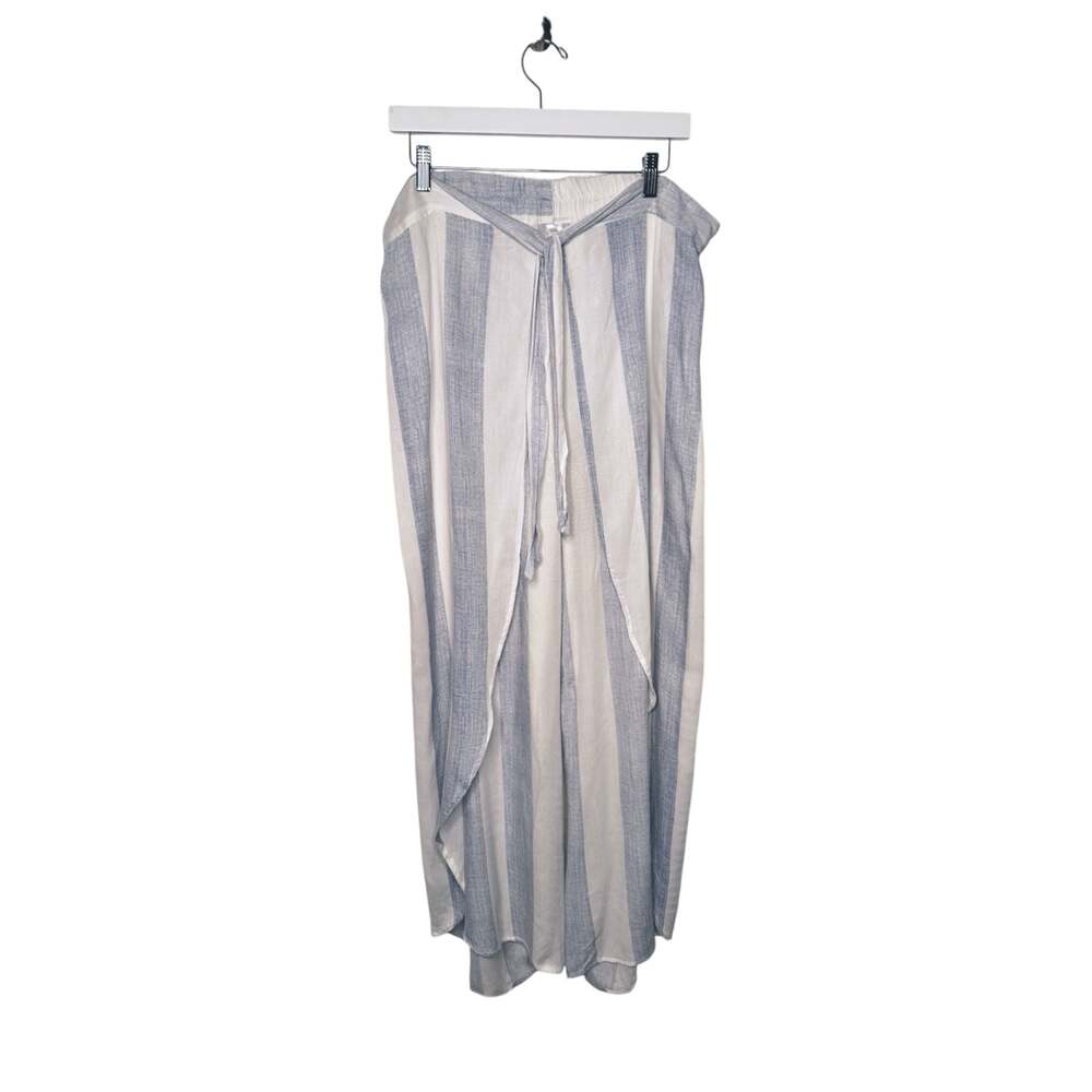 Japna Beachwear Blue and White Striped Viscose Palazzo Beach Pants Size XL